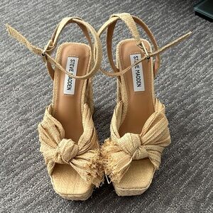 Steve Madden Beige Espadrille Wedges